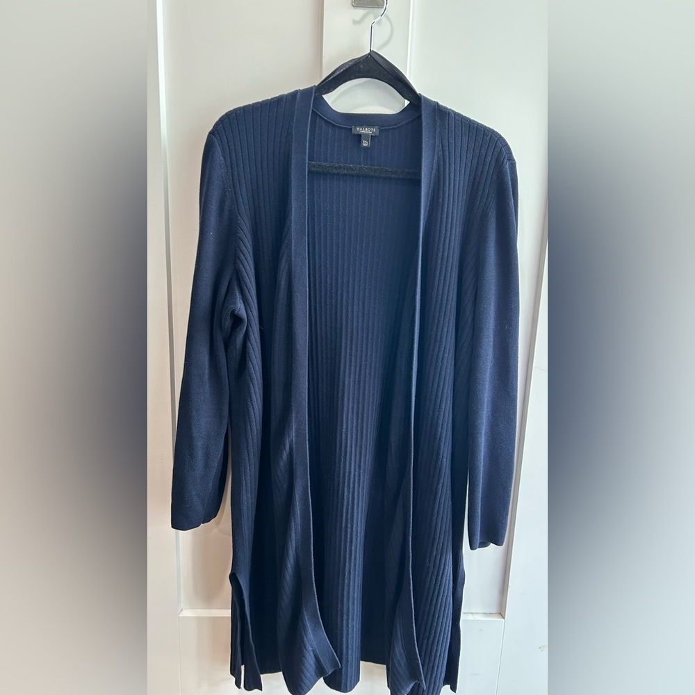 Navy Talbots Ribbed Duster Cardigan